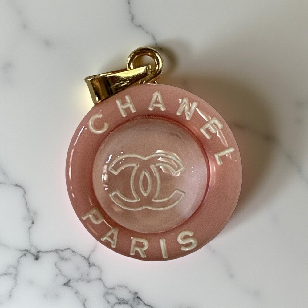 Vintage Chanel Paris Resin Charm Pendant – Pink & White